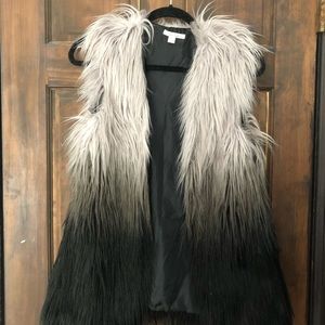 Long faux fur vest